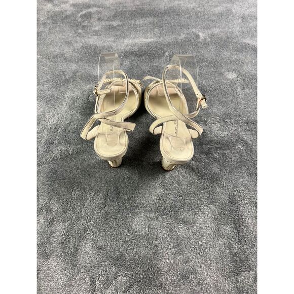 Marc Jacobs Suede Studded Heel Sandals EU 37 White Ankle Strap Made in Italy - Picture 5 of 11